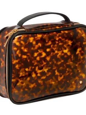 Stephanie Johnson NWT Miami Clearly Tortoise Claire Jumbo Makeup Case Travel